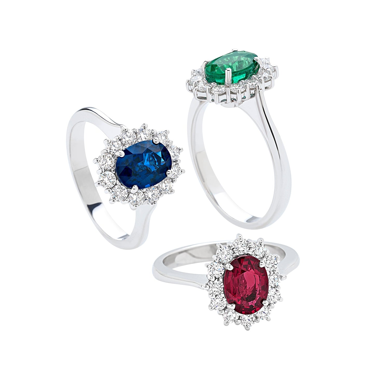 Dark Slate Gray ANELLO IN ORO BIANCO, DIAMANTI E SMERALDO AB16672BS