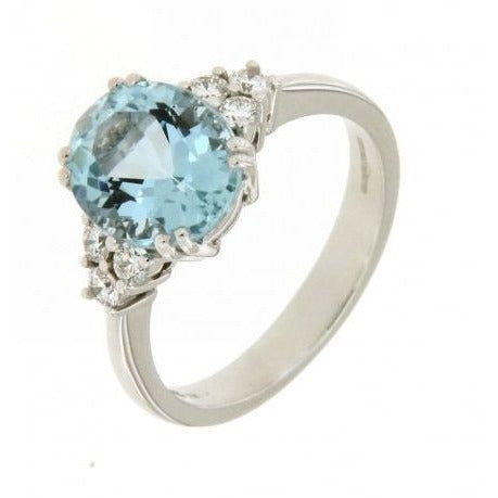 Light Gray ANELLO IN ORO BIANCO, DIAMANTI E ACQUAMARINA GIORGIO VISCONTI AB12630