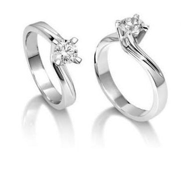 Anello solitario in oro bianco e diamanti Giorgio Visconti AB8380B