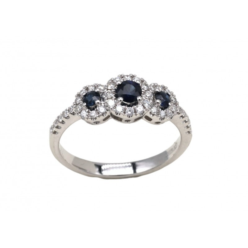 Gray ANELLO IN ORO BIANCO, DIAMANTI E ZAFFIRO ABX16073Z