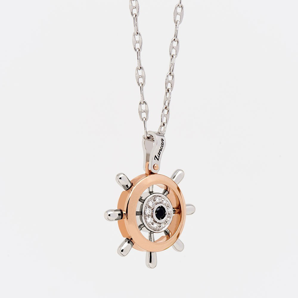 White Smoke Collana Zancan in oro con pendente timone e diamanti EC297RB