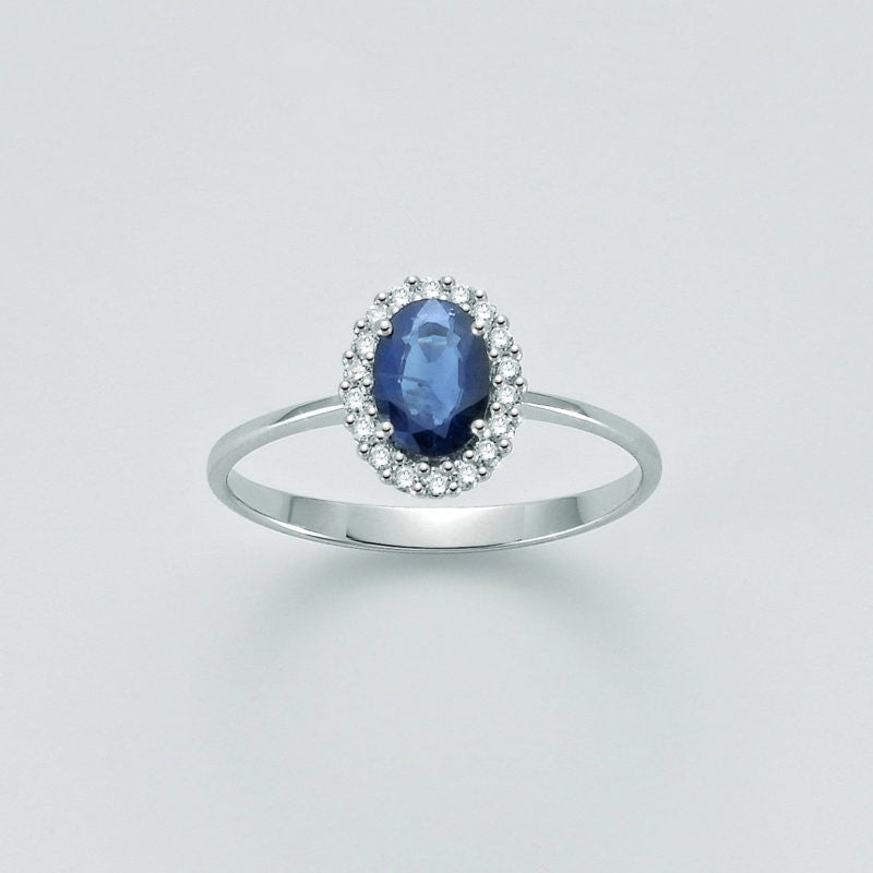 Light Gray Anello DonnaOro in oro con diamanti e zaffiro DHAZ7879.006