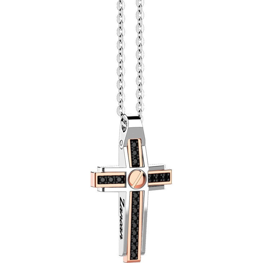 Collana Zancan con croce in oro da uomo EC755BR