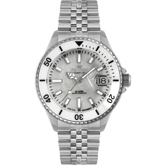 OROLOGIO PRYNGEPS A1090 QUARTZ ADRIATICO SWISS MOVIMENT 100 MT LUNETTA CERAMICA DONNA ACCIAIO