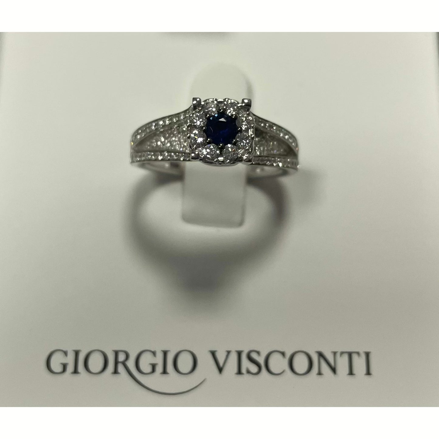 Dark Gray ANELLO IN ORO BIANCO, DIAMANTI E ZAFFIRO AB14931Z