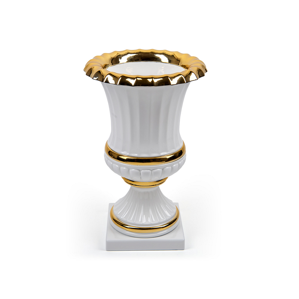Light Gray VASO IMPERO BIANCO E ORO SEQUENZE IM0144/2