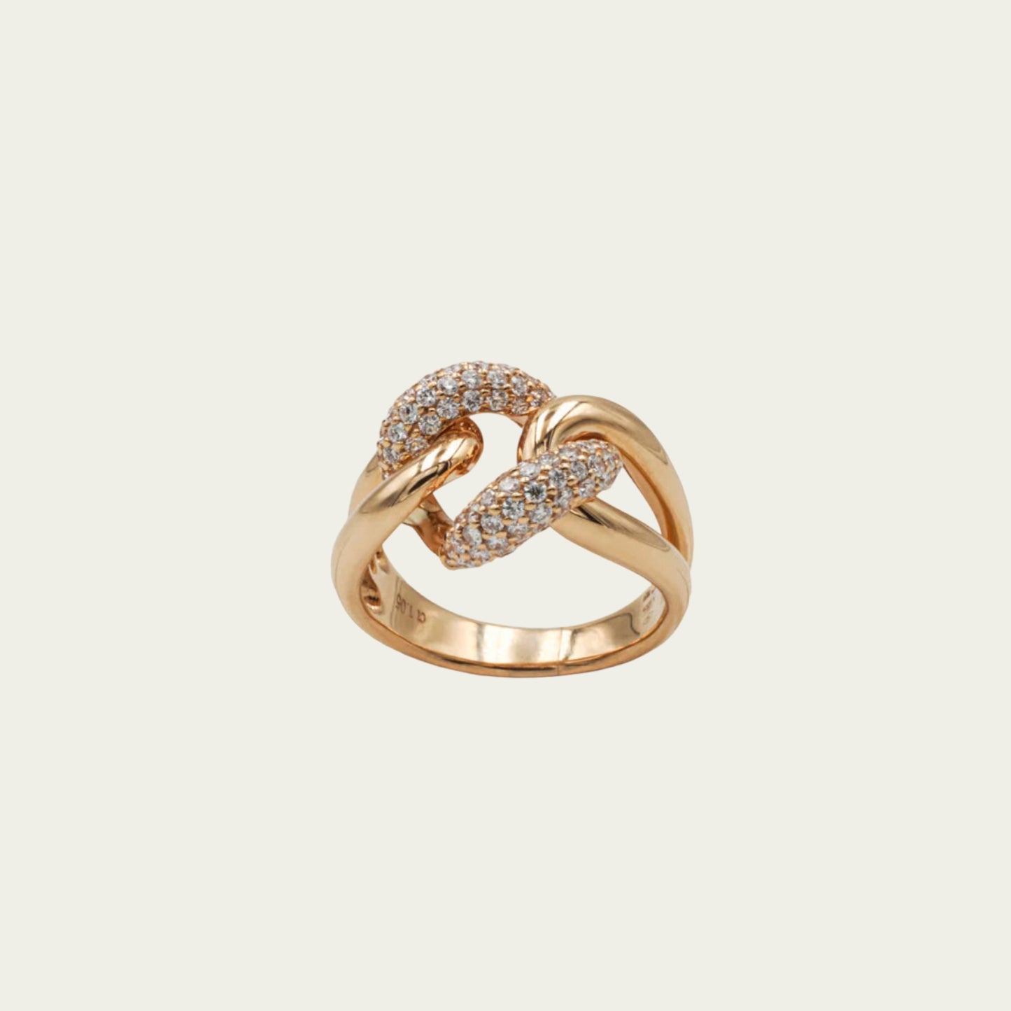 Anello Groumette in oro con diamanti Crivelli