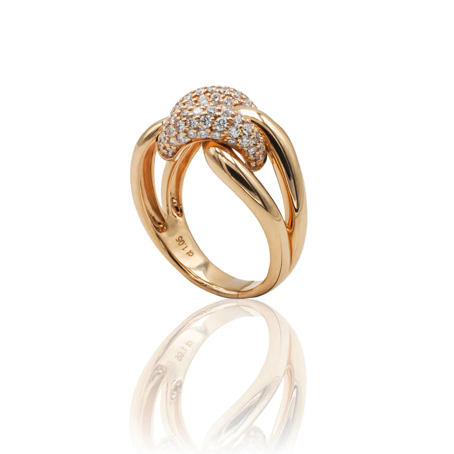 Anello Groumette in oro con diamanti Crivelli
