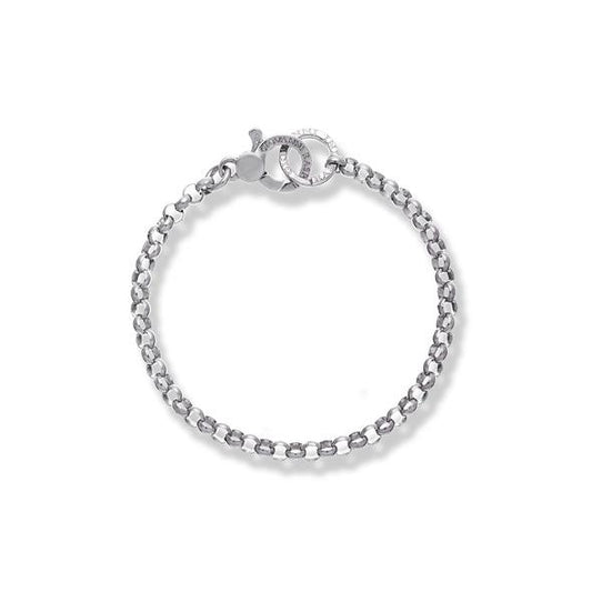 Light Gray BRACCIALE BASE CHARMS "INFILO" ROULETTE cod. 9207 Giovanni Raspini