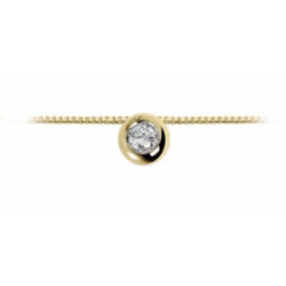 Light point necklace in yellow gold and diamond LPL10306