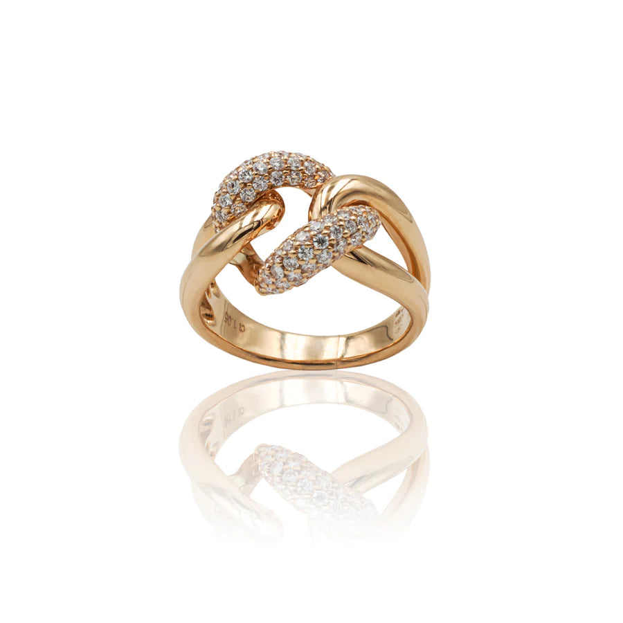 Anello Groumette in oro con diamanti Crivelli
