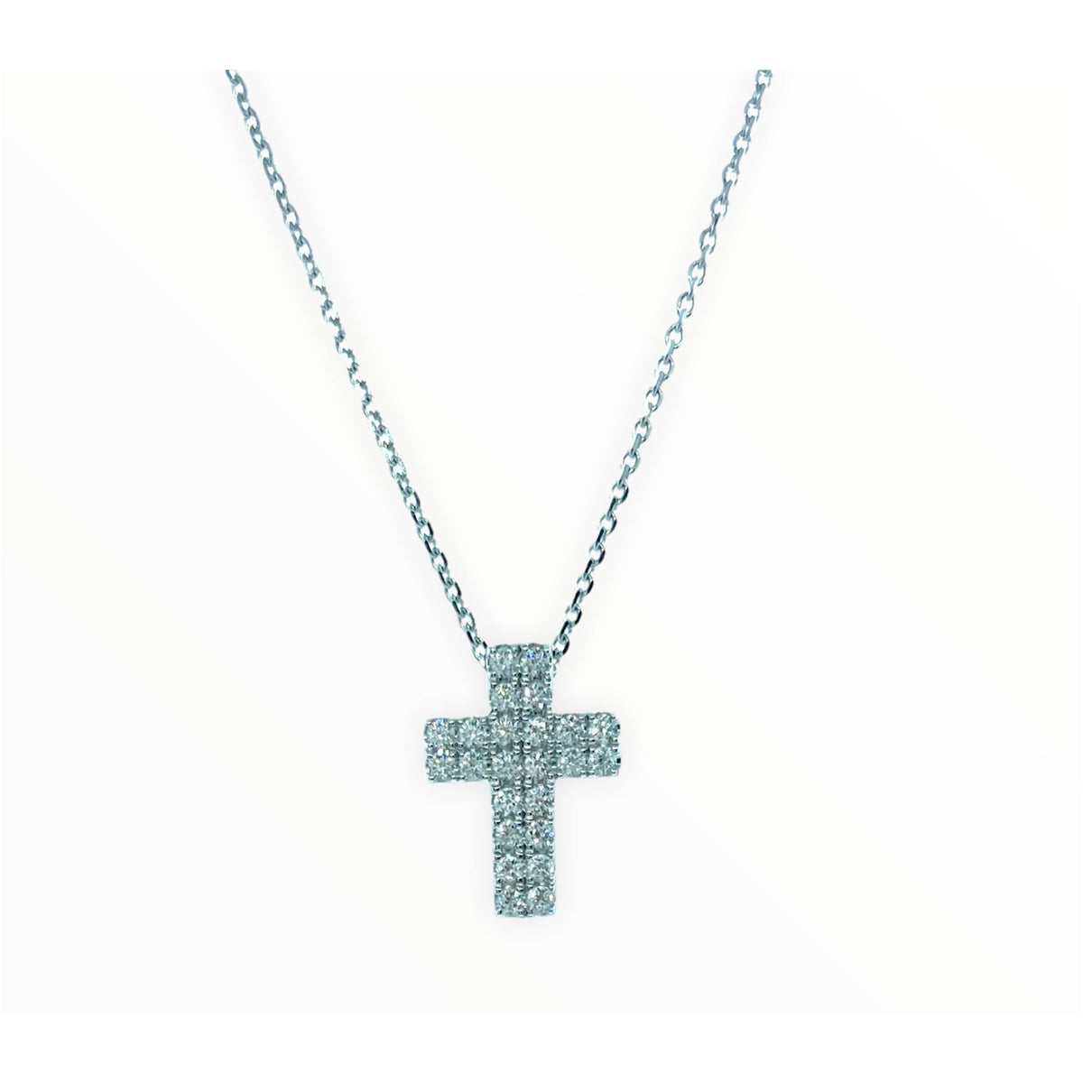 White Smoke GIROCOLLO CON CROCE IN ORO BIANCO E DIAMANTI GIORGIO VISCONTI GBX39126