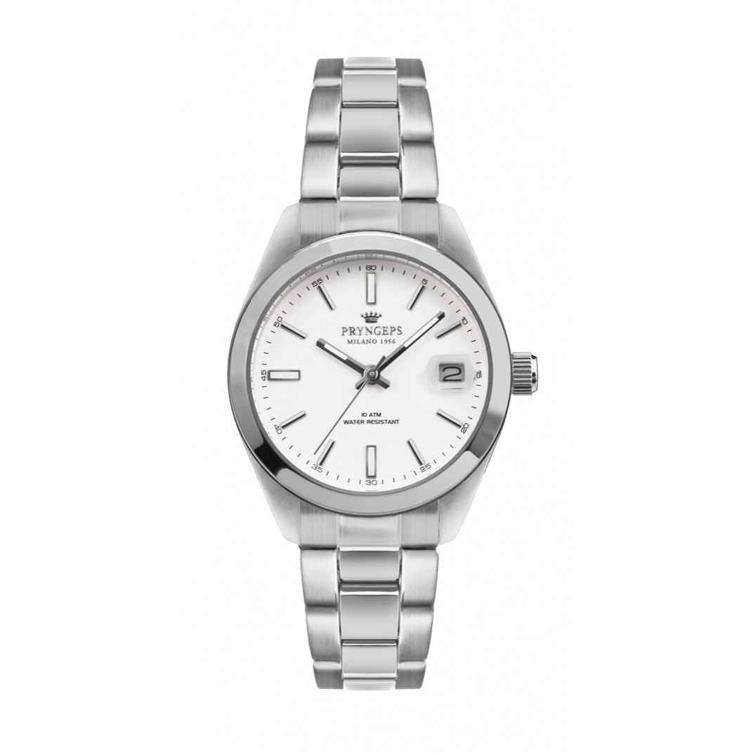 OROLOGIO PRYNGEPS A1072 QUARTZ ACCIAIO BRACCIALE SOLIDO DONNA