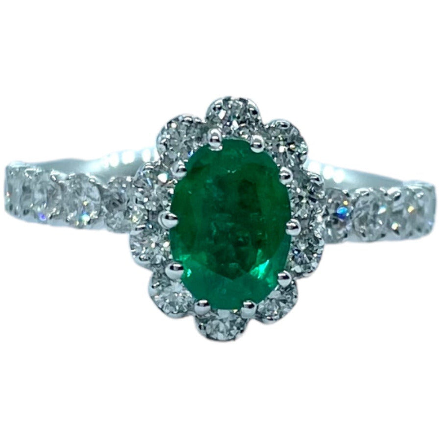 ANELLO IN ORO BIANCO, BRILLANTI E SMERALDO GIORGIO VISCONTI AB16940BS