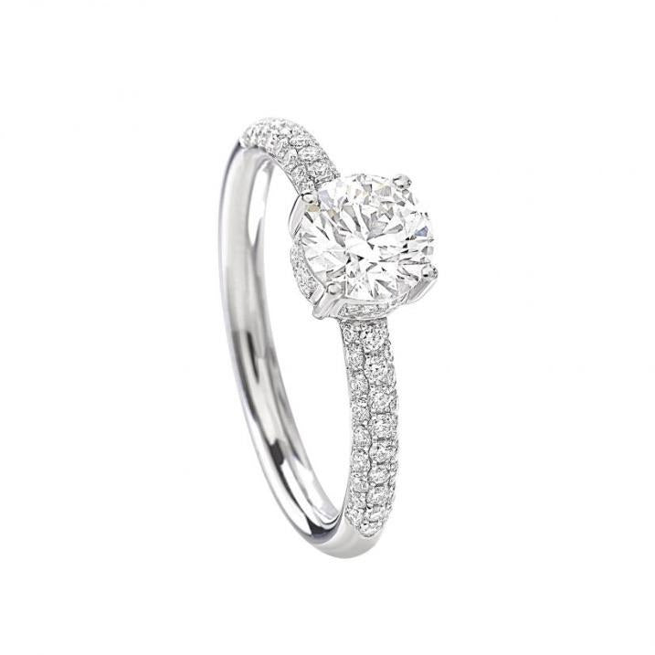 Light Gray ANELLO SOLITARIO IN ORO BIANCO E DIAMANTI WONDER GIORGIO VISCONTI