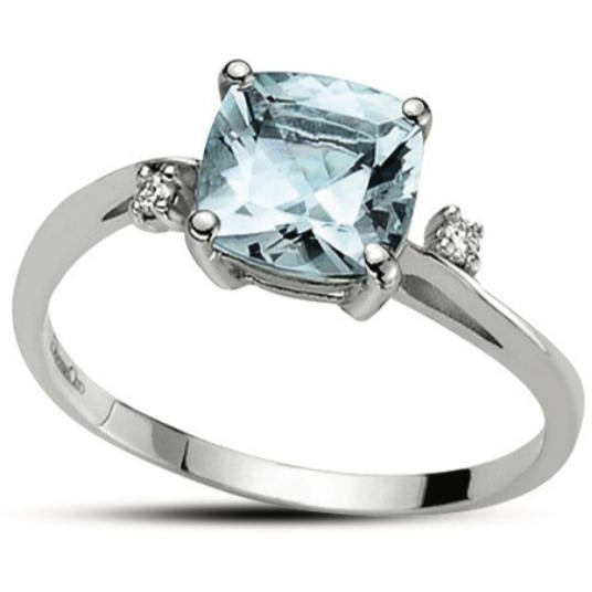 Light Gray Anello DonnaOro in oro con diamanti e acquamarina DHAA7190.003