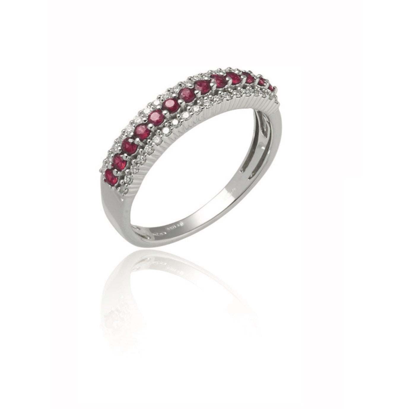 Light Gray Anello Veretta rubini DCAR7003 DonnaOro