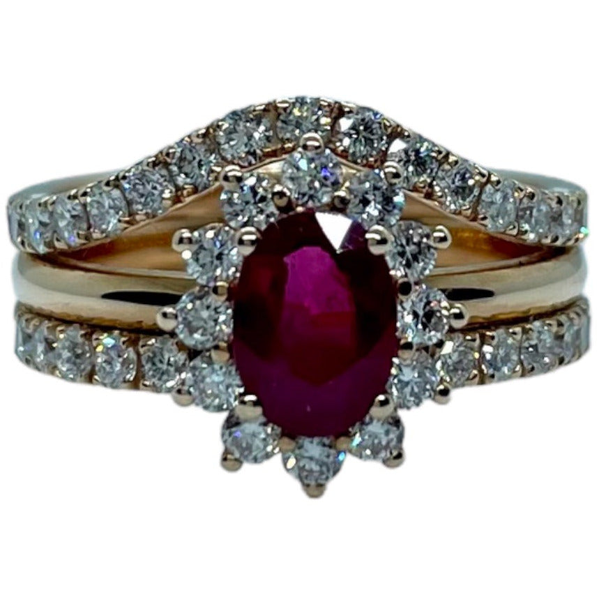 Anello in oro rosa con rubino e brillanti D.Donna Ruggiero Broggian JU0158/1