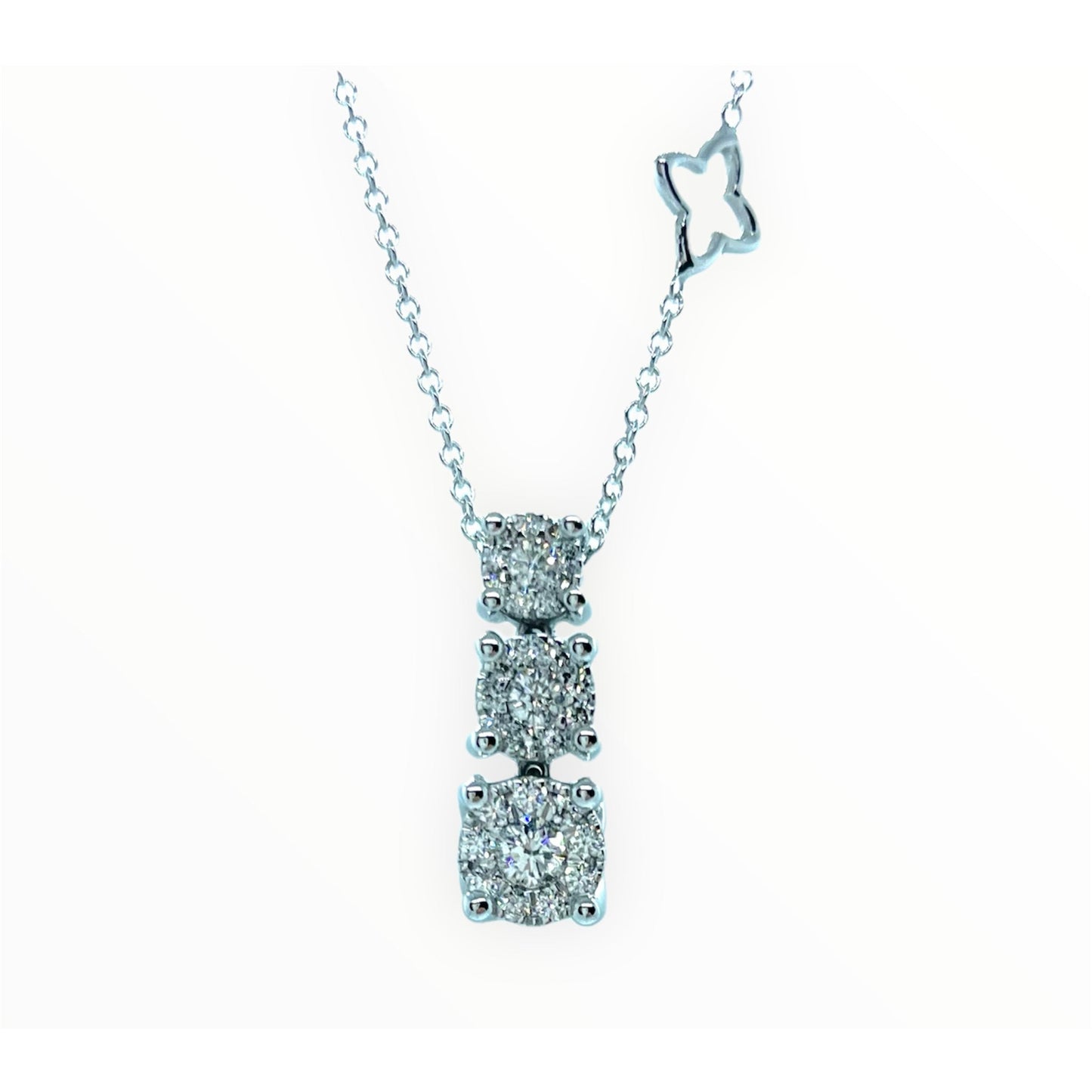 White Smoke GIROCOLLO TRILOGY RECARLO NODO D'AMORE ORO BIANCO DIAMANTI P04TS252/035