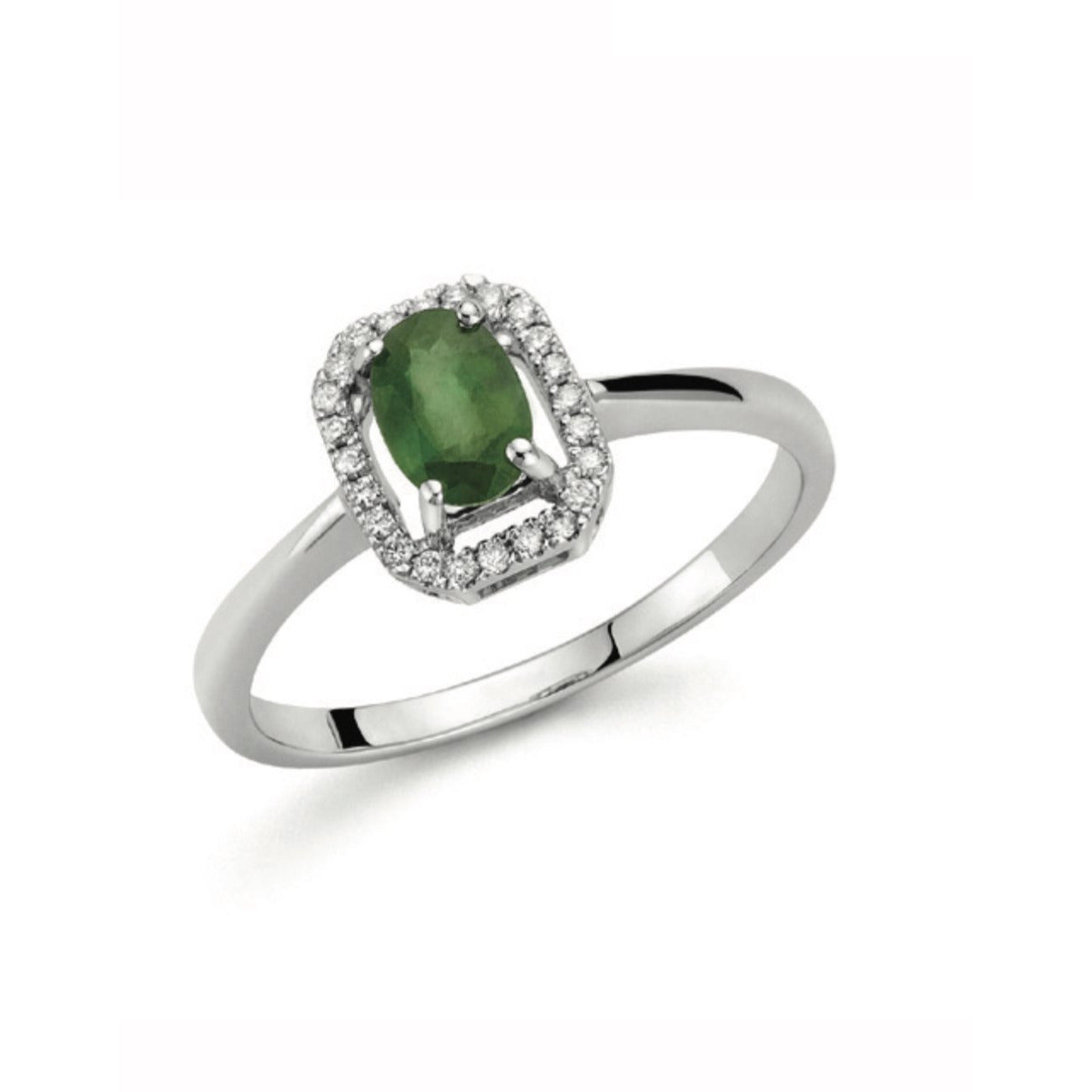 Light Gray Anello DonnaOro in oro con diamanti e smeraldo DHAE9396.007