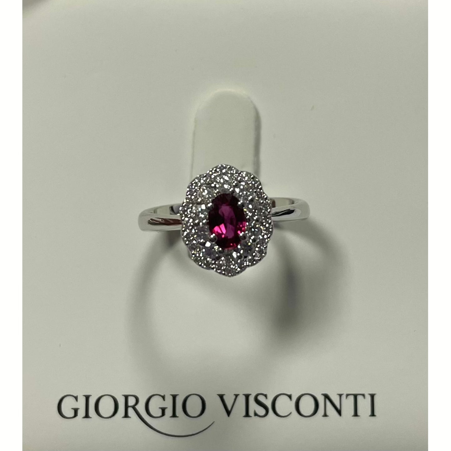 Dark Gray ANELLO IN ORO BIANCO, BRILLANTI E RUBINO GIORGIO VISCONTI AB16586B