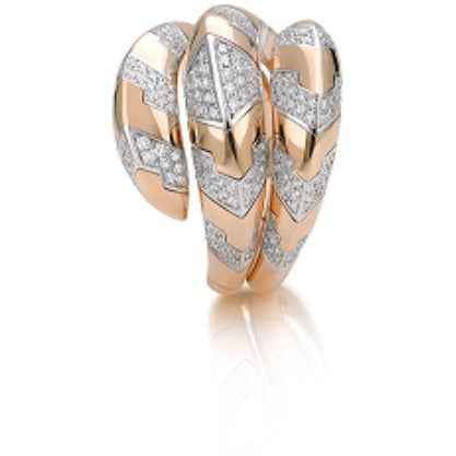 Anello serpente in oro bianco e rosa con diamanti Giorgio Visconti a16387a