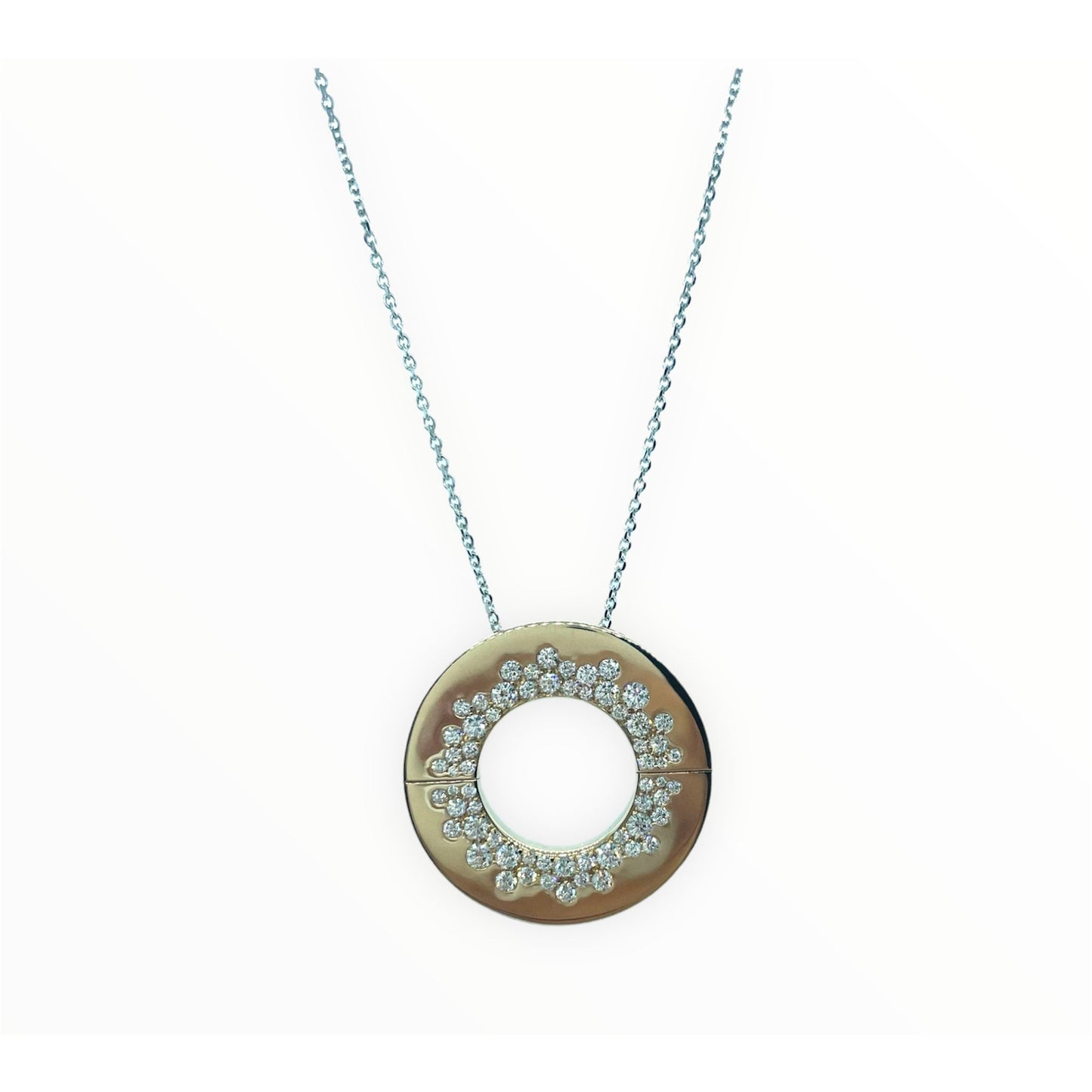Girocollo in oro bianco e rosa con diamanti Giorgio Visconti G38978
