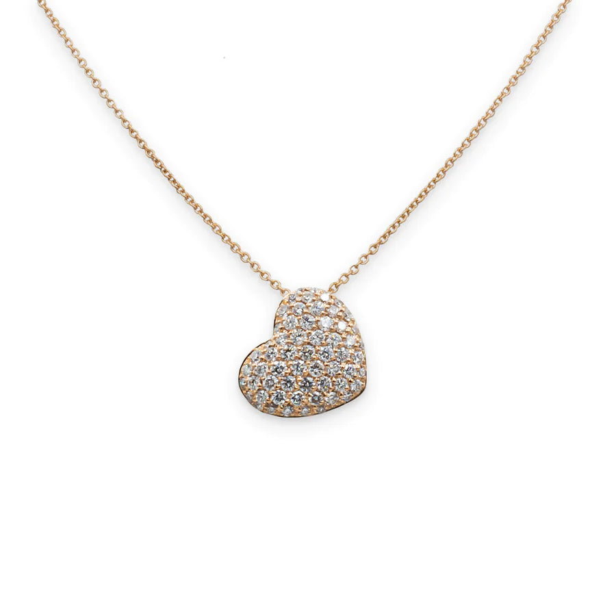 Girocollo con cuore in oro rosa e diamanti Crivelli 117-c310-d