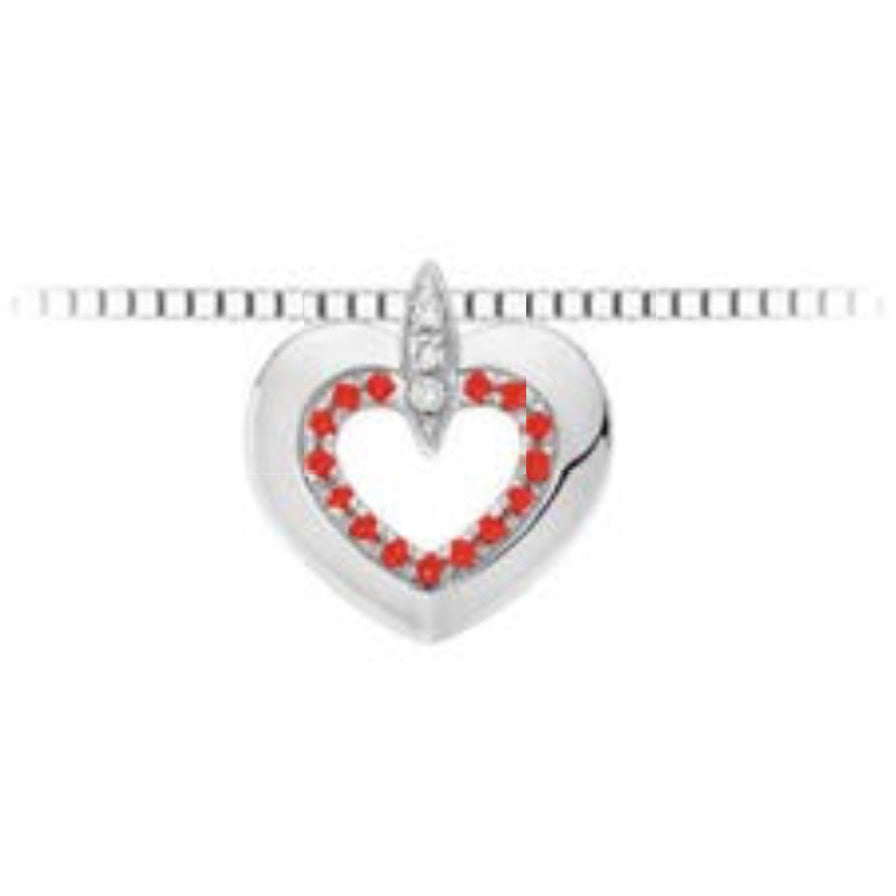 Collana cuore DonnaOro in oro Bianco e Rubino LPR10115.001