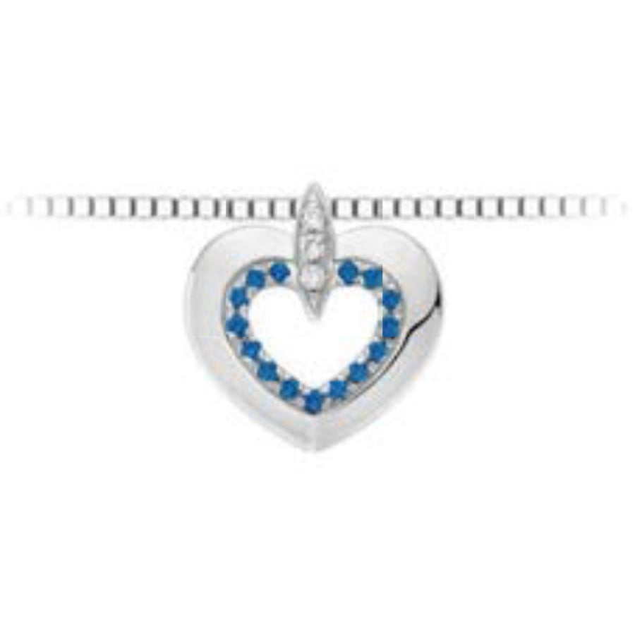 Collana cuore DonnaOro in oro Bianco e Zaffiri LPZ10115.001