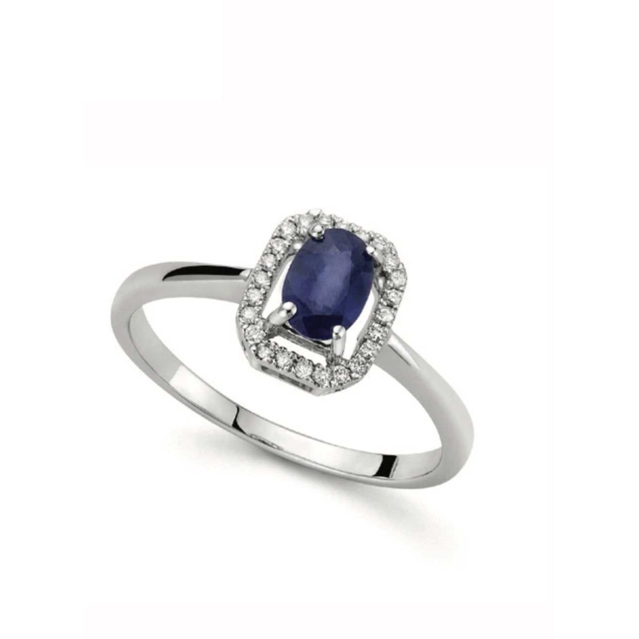 Light Gray Anello DonnaOro in oro con diamanti e zaffiro DHAZ9396