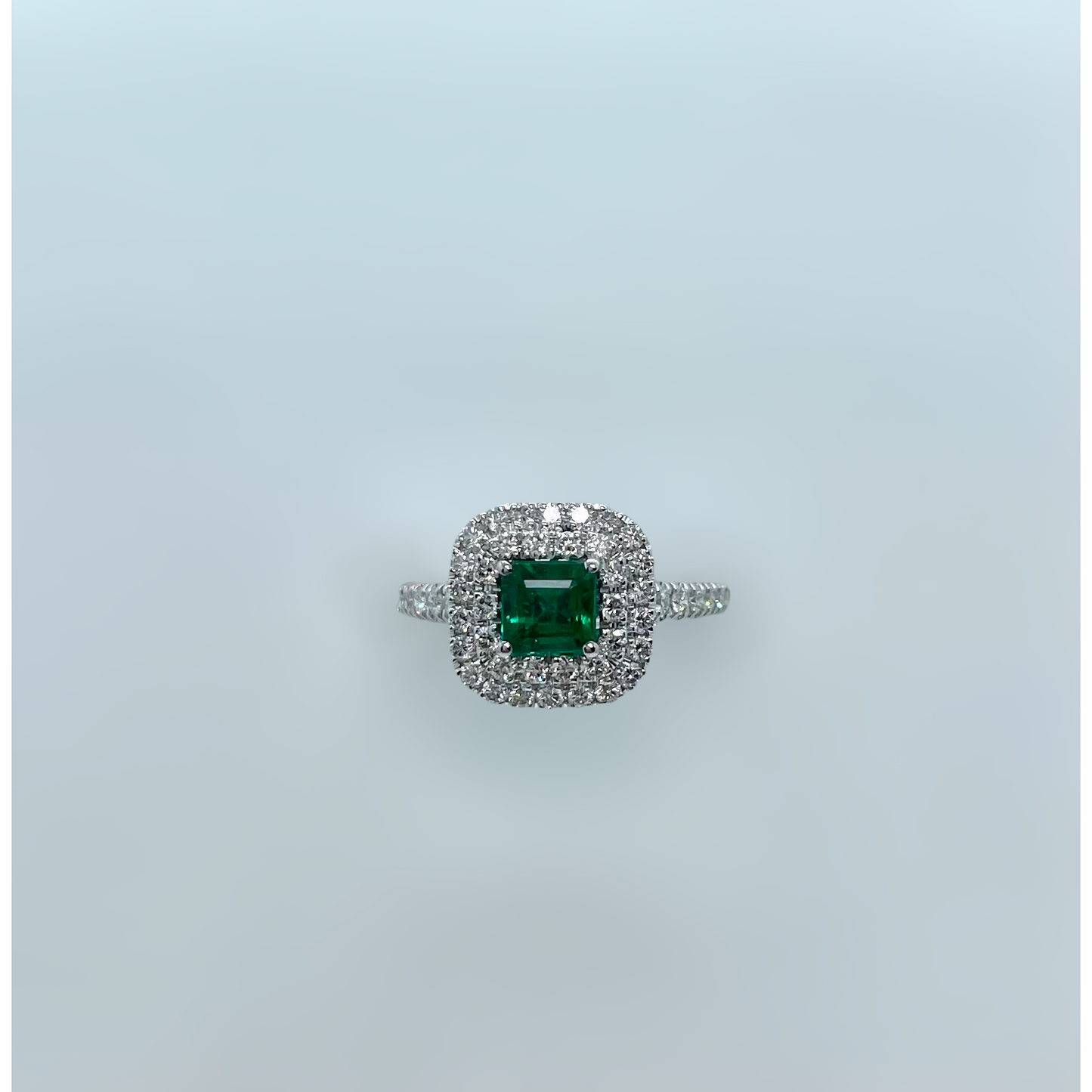 Anello in oro con diamanti e smeraldo Crivelli