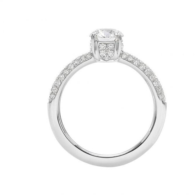 Light Gray ANELLO SOLITARIO IN ORO BIANCO E DIAMANTI WONDER GIORGIO VISCONTI