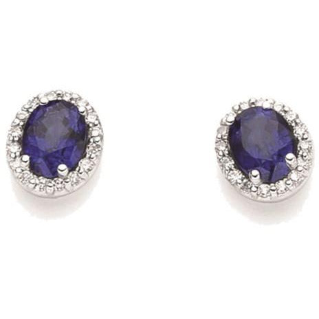 Orecchini DonnaOro in oro con diamanti e Zaffiri DHOZ7878.011