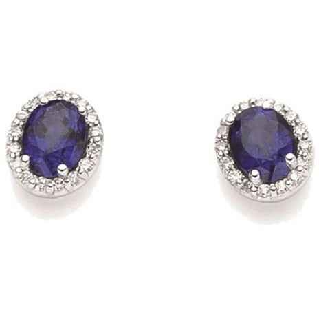 Orecchini DonnaOro in oro con diamanti e Zaffiri DHOZ7878.011