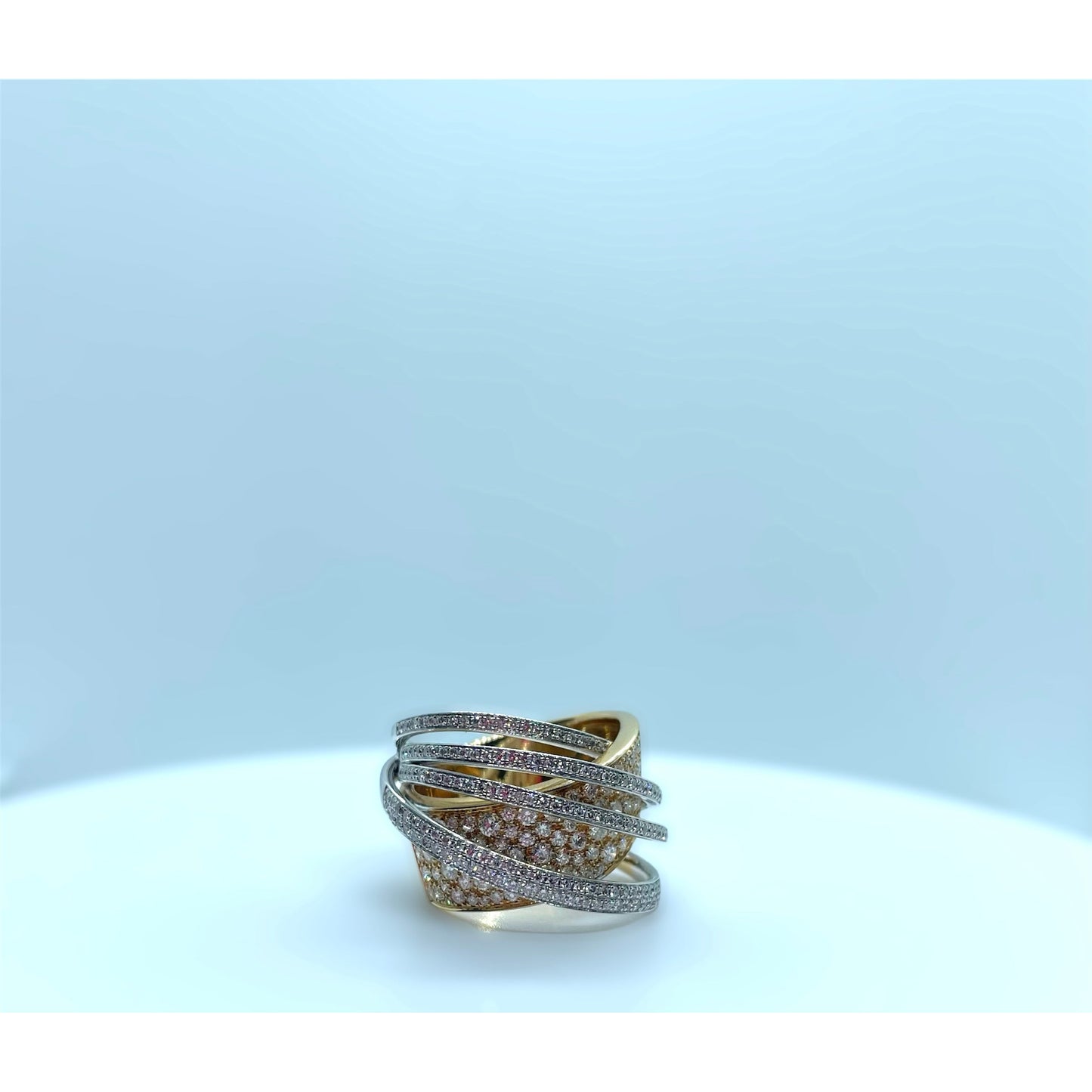 Powder Blue ANELLO A FASCIA IN ORO BIANCO E GIALLO , BRILLANTI GIORGIO VISCONTI A16513