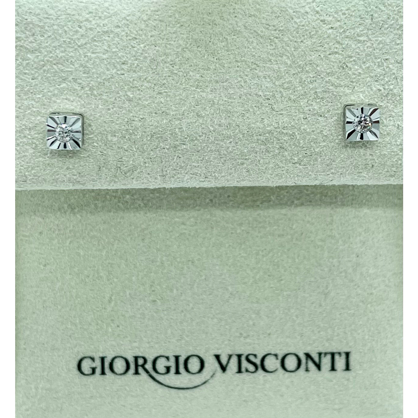 Orecchini punto luce in oro bianco e brillanti Giorgio Visconti BB39437B