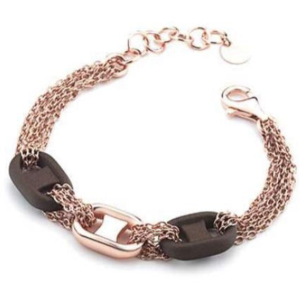Bracciale rubber in argento rosè Marcello pane BRAR108