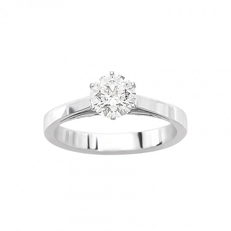 Light Gray ANELLO SOLITARIO IN ORO BIANCO E DIAMANTI AB16607E