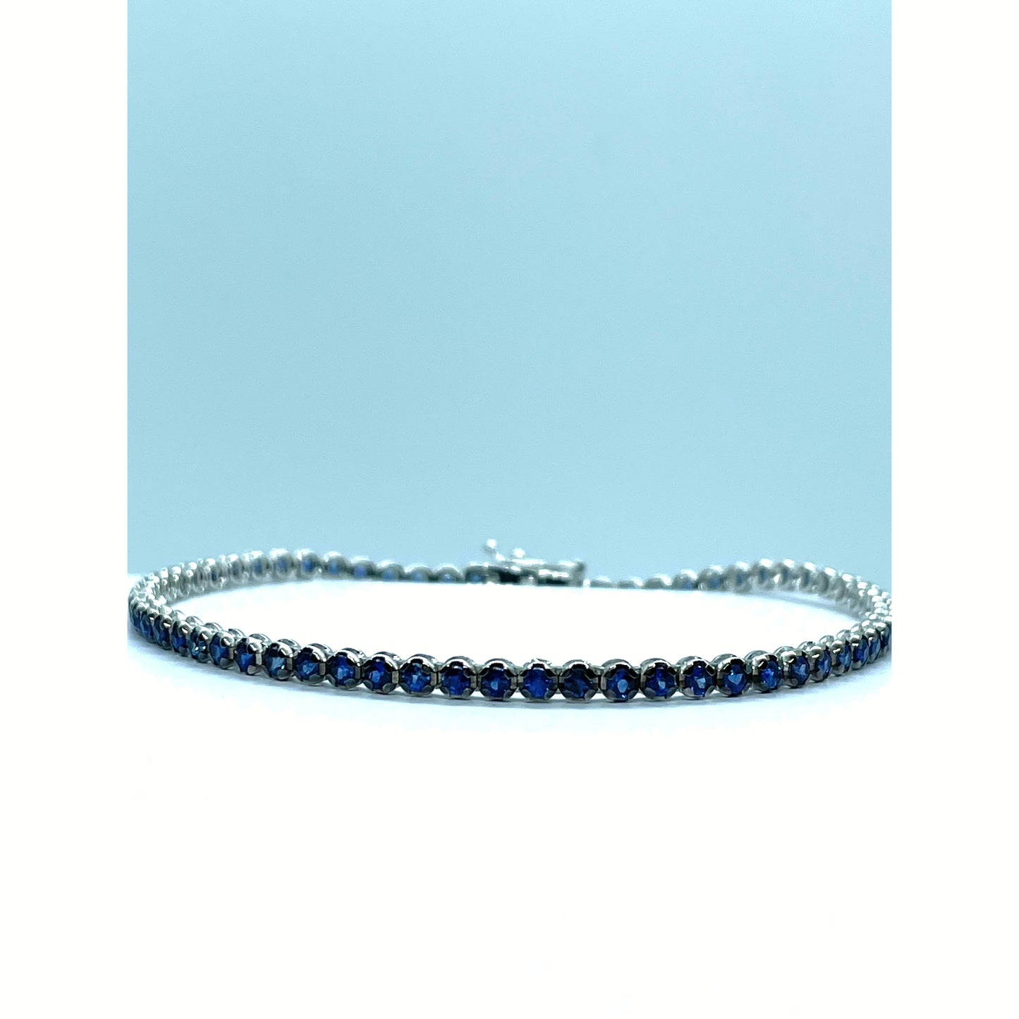 Light Blue BRACCIALE TENNIS IN ORO BIANCO E ZAFFRIRO DDONNA JC1561/4-2