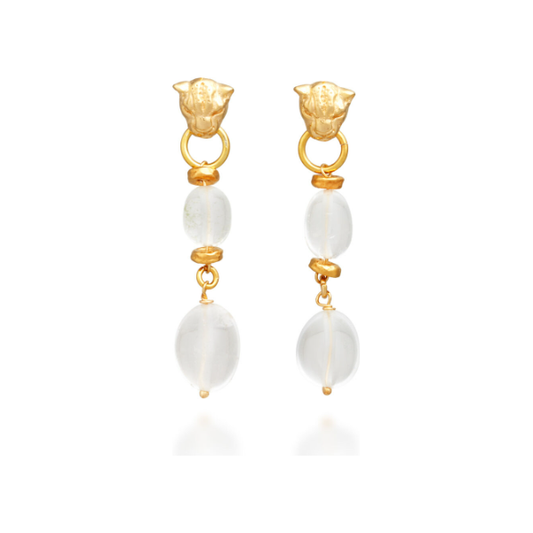 Orecchini Dorati Leopardo E Cristallo Di Rocca Giovanni Raspini 12026