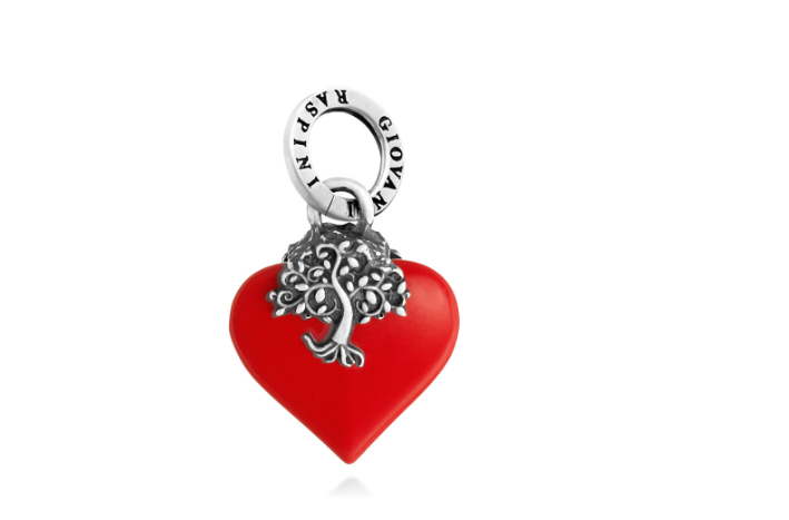 Charms Giovanni Raspini | cuore albero della vita rosso 12469