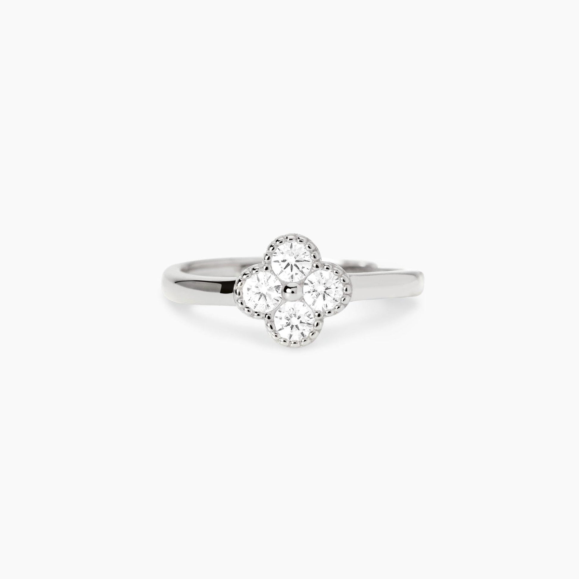 Anello in argento con fiore in zirconi Jasmine Mabina 523453
