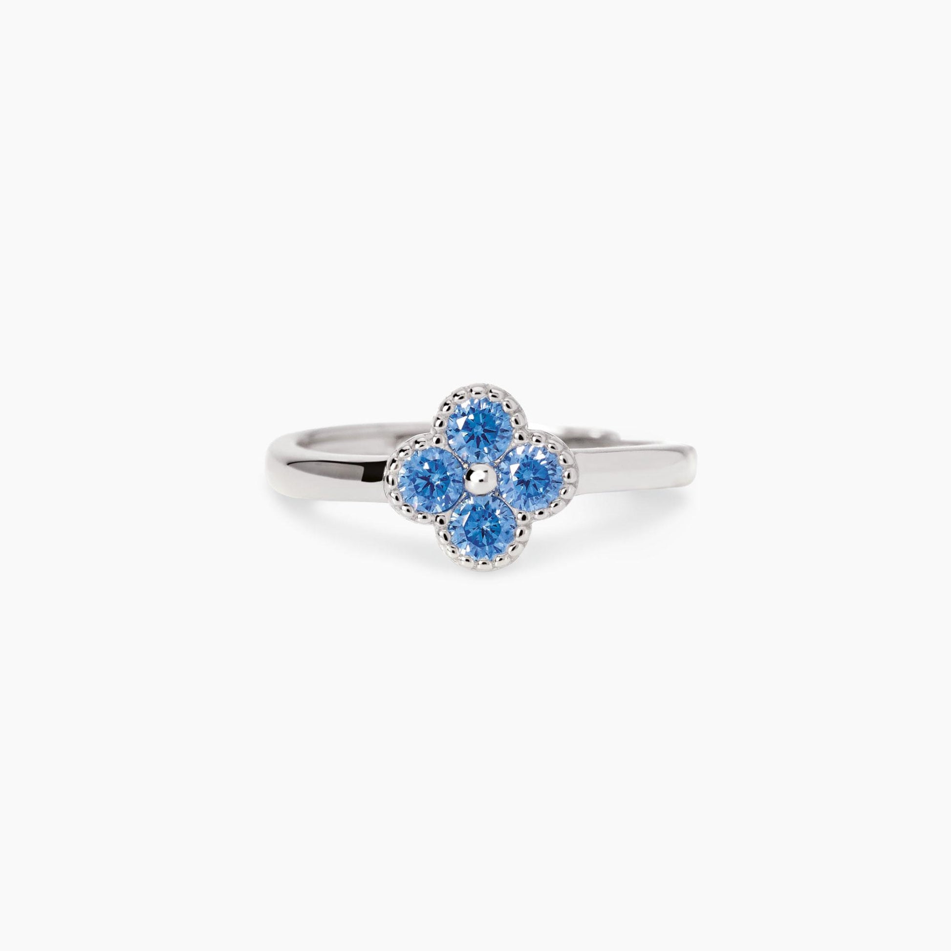 Anello con fiore azzurro Jasmine Mabina 523455
