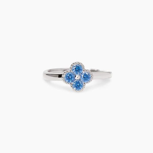 Anello con fiore azzurro Jasmine Mabina 523455