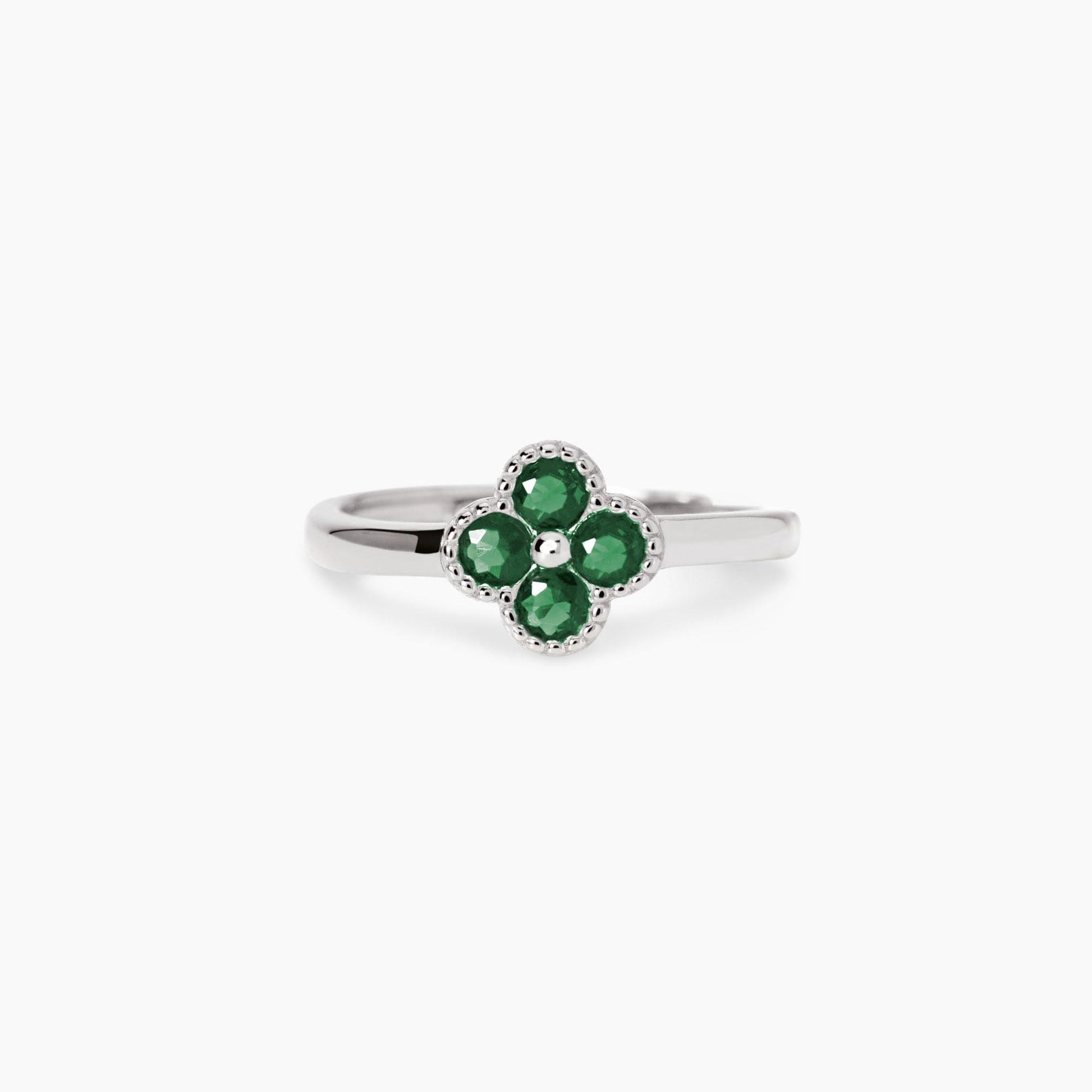 Anello con fiore verde Jasmine Mabina 523456