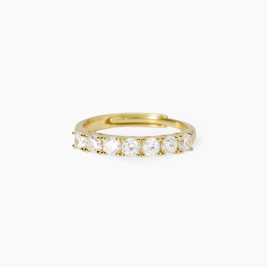 Anello veretta dorato con zirconi Seventies Mabina 523458