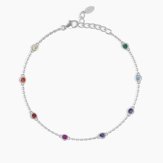 Cavigliera con punti luce in zirconi multicolor RAINBOW Mabina 533375