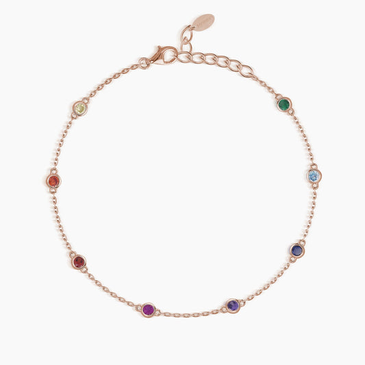 Cavigliera rosato punti luce multicolor RAINBOW Mabina 533376