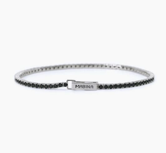 Bracciale tennis uomo zirconi neri  TENNIS CLUB Mabina 533713